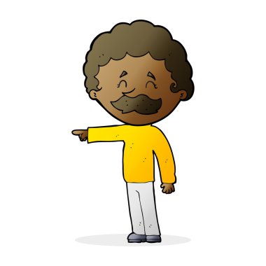 Çizgi filmdeki bıyıklı adam.