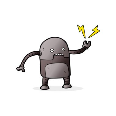 komik karikatür robot