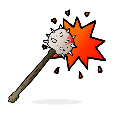 Karikatür kanlı ortaçağ biber gazı