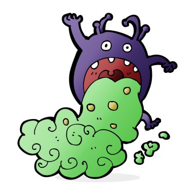 Çizgi filmdeki iğrenç canavar hasta.