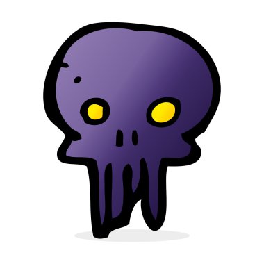 karikatür ürkütücü kafatası sembolü