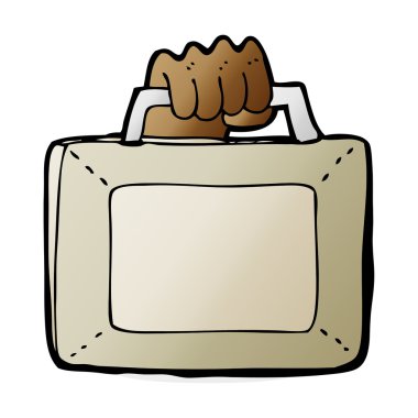 Evrak Çantası'nı karikatür çizimi