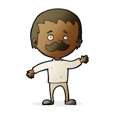 Çizgi filmdeki bıyıklı adam.