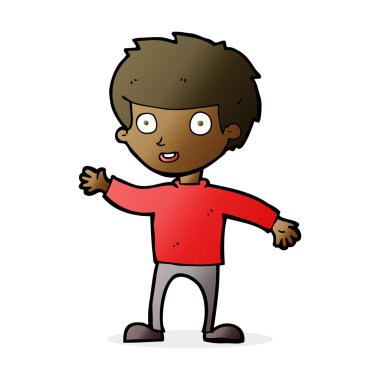 karikatür mutlu çocuk