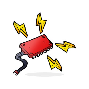 karikatür bilgisayar çipi