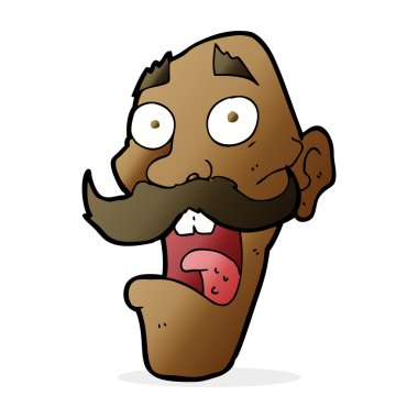 Çizgi film korkak yaşlı adam.