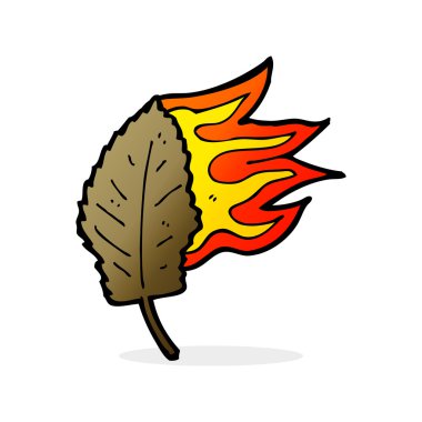 çizgi film kuru yaprak sembolü yakıyor