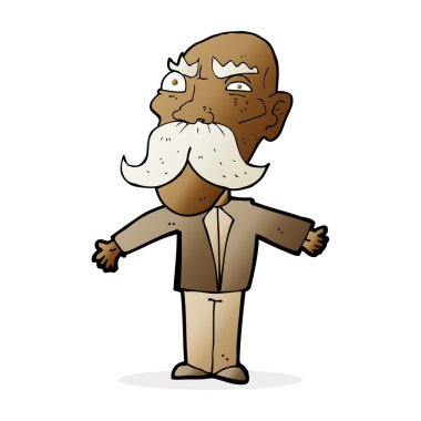 Çizgi film kızgın yaşlı adam.