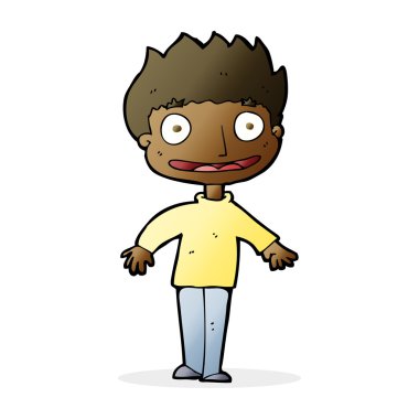 çizgi film heyecanlı çocuk