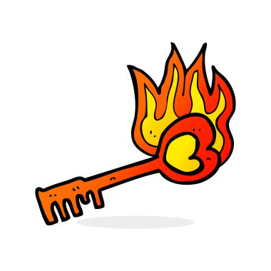 çizgi film kalp şekilli anahtar