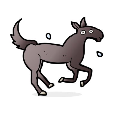 cartoon paard zweten