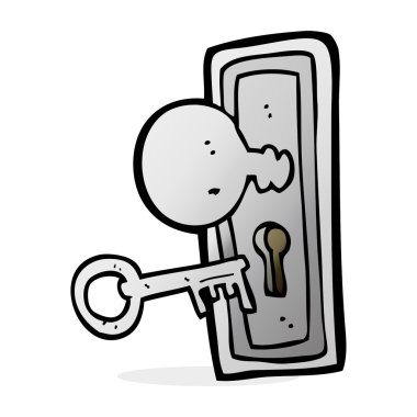 çizgi film anahtarı ve anahtar deliği