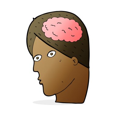 Beyin sembollü çizgi film başı