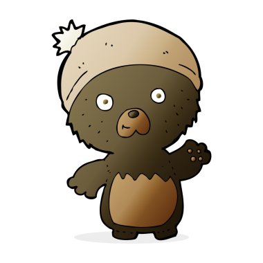 Şapkalı sevimli oyuncak ayı.