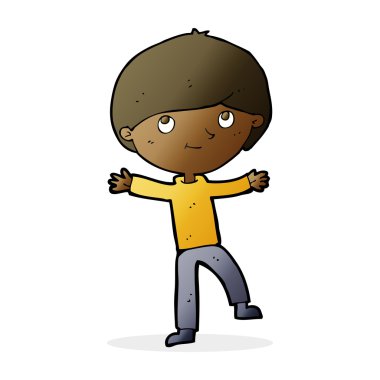 çizgi film heyecanlı çocuk