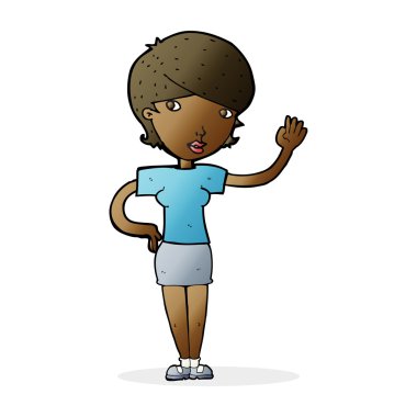 çizgi film kadın sallıyor