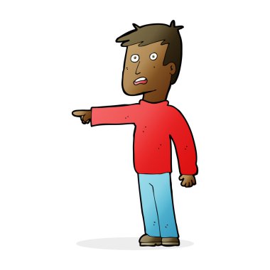 karikatür işaret eden adam