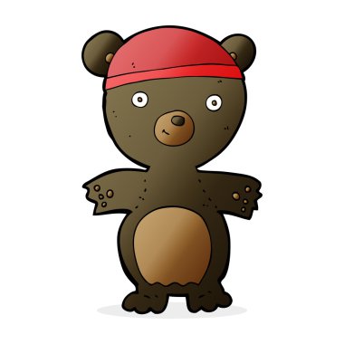 Çizgi film sevimli siyah ayı