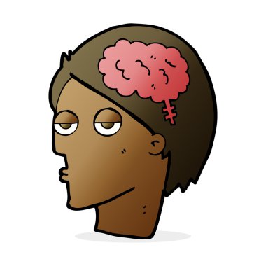 Beyin sembollü çizgi film başı