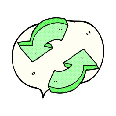 comic book speech bubble cartoon recycling arrows