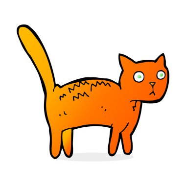 çizgi film korkmuş kedi