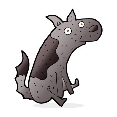 karikatür oturan köpek