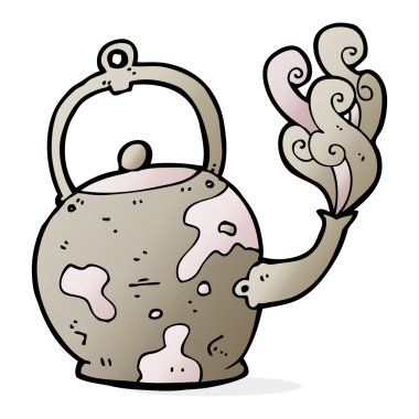 karikatür eski çaydanlık