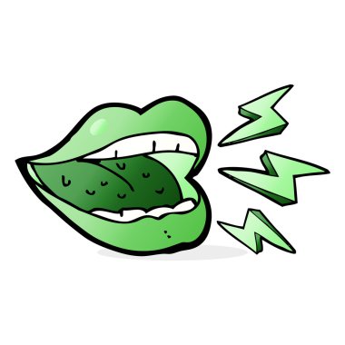 Gülen karikatür cadılar bayramı ağzı