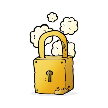 karikatür paslı kilit