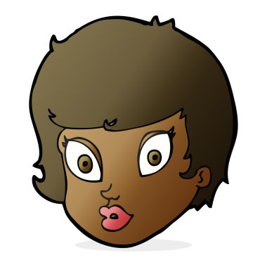 Çizgi film kadın yüzüne şaşırdı