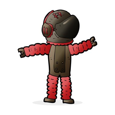 karikatür astronot ulaşan