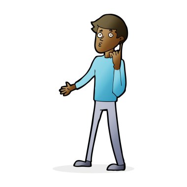 Çizgi filmci soru soruyor.