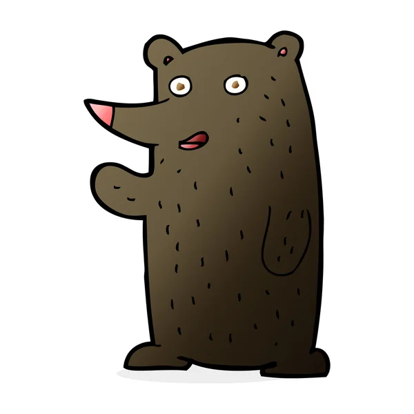 Desenho animado acenando urso preto — Vetor de Stock