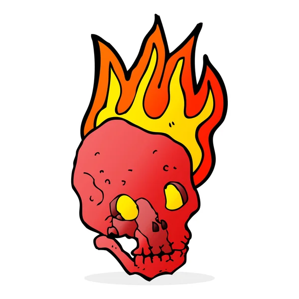 Cartoon flaming skull — Stock Vector