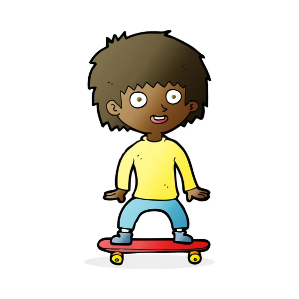 Мультфильм мальчик на скейтборде — стоковый вектор