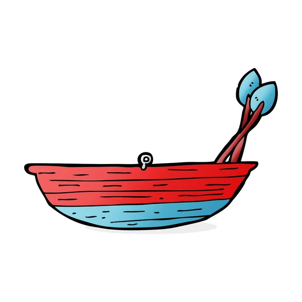 Barca a remi cartone animato — Vettoriale Stock