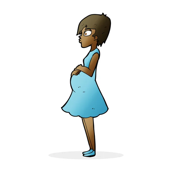 Dibujos animados mujer embarazada — Vector de stock