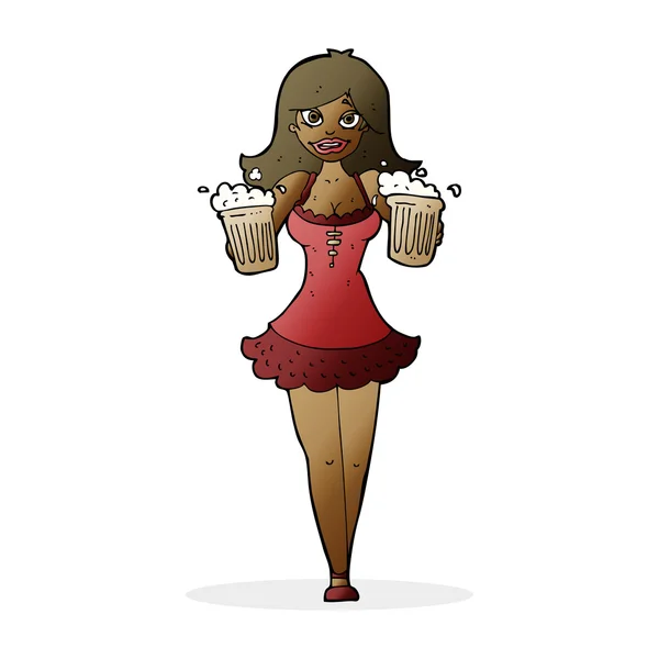 Dessin animé bière festival fille — Image vectorielle