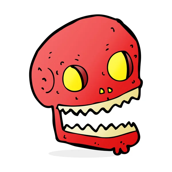 Calavera espeluznante de dibujos animados — Vector de stock