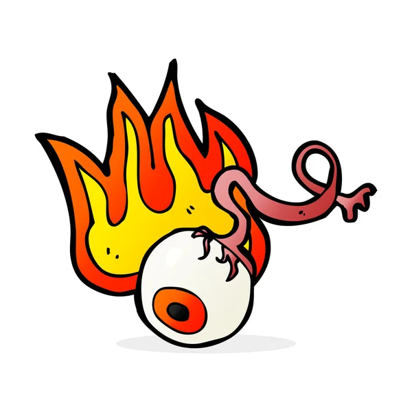 Cartoon gross flaming eyeball — Stock Vector