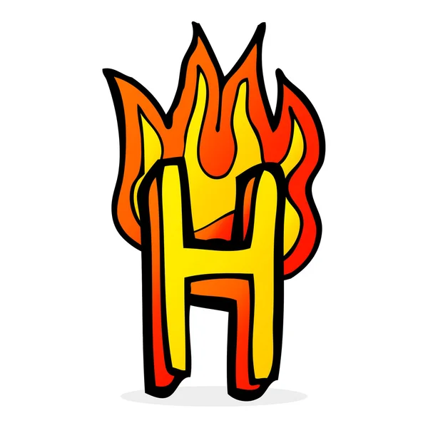 Desene animate ilustrare a scrisorii în flăcări — Vector de stoc