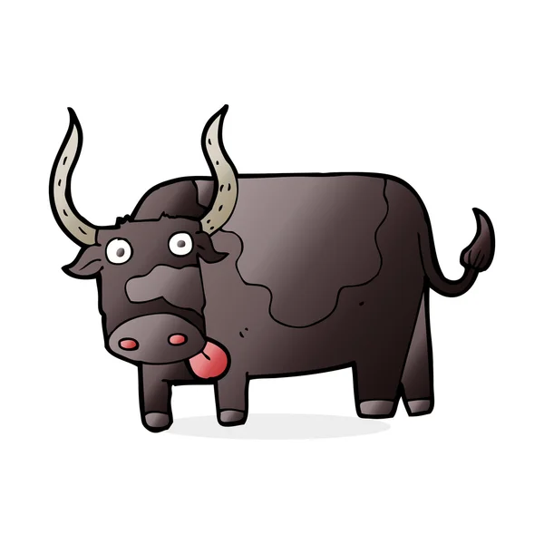Ilustración de dibujos animados de toro — Vector de stock