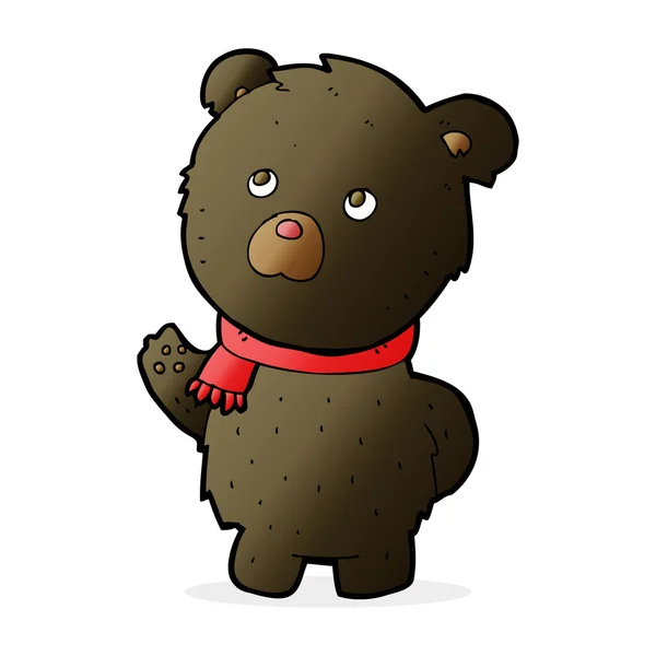 Dibujos animados lindo oso negro — Archivo Imágenes Vectoriales