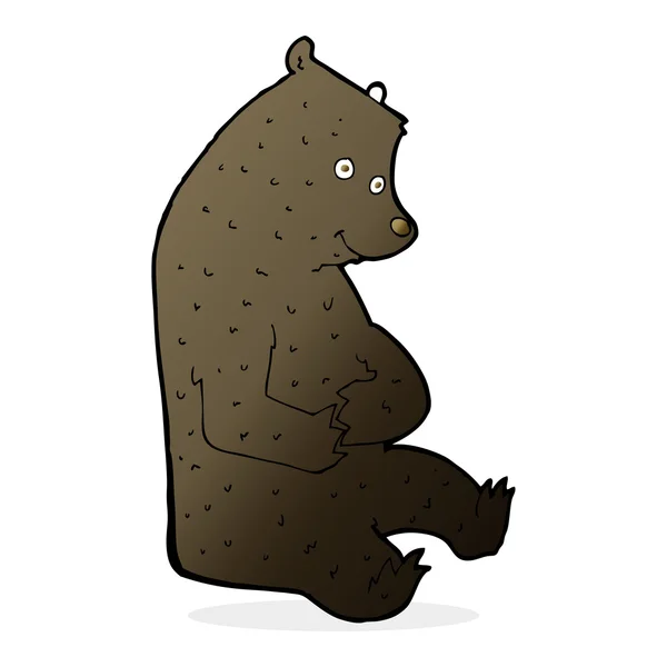 만화의 행복 한 검정 곰 — 스톡 벡터