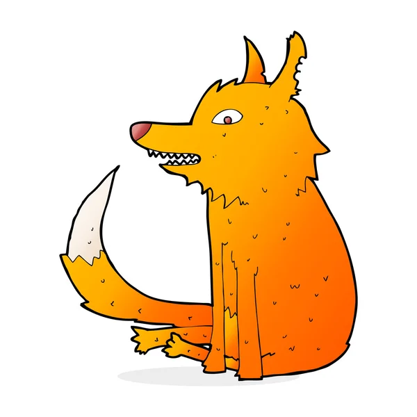 Cartoon fox zitten — Stockvector