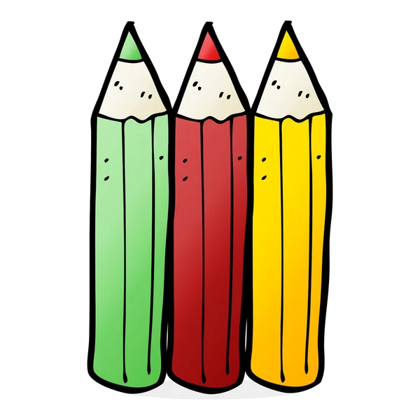 Γελοιογραφία χρωματίζοντας μολύβια — Διανυσματικό Αρχείο
