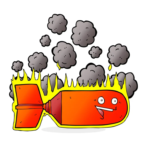 Cartoon falling bomb — Stock Vector