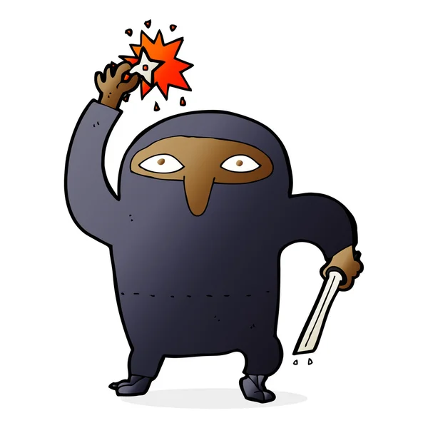 Cartoon illustration of ninja — Stock Vector