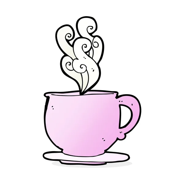 Tasse de thé de dessin animé avec des cubes de sucre — Image vectorielle
