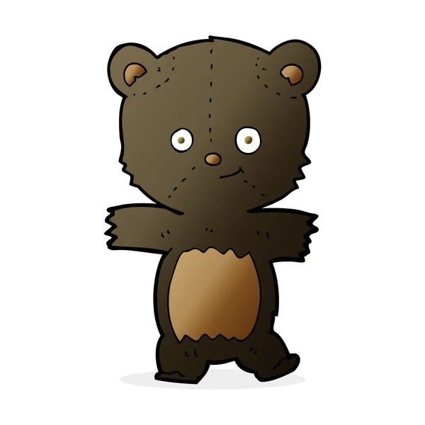 Bonito cartoon preto urso — Vetor de Stock